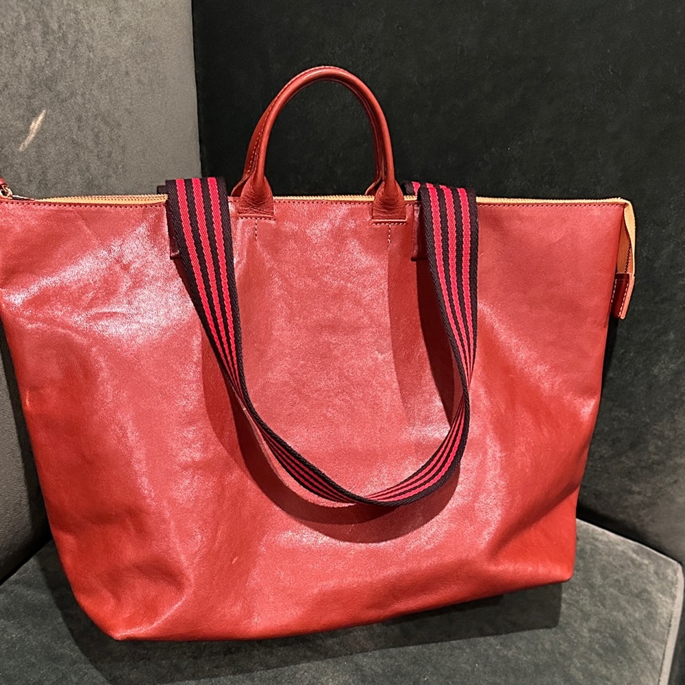 Clare V Le Zip Sac Tote in Cognac Brown - Picture 2 of 7